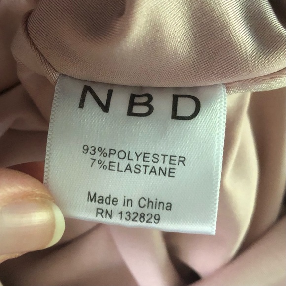 NBD Pinot Gown Maxi High Slit Blush Pink NWT Size Medium - Picture 7 of 7